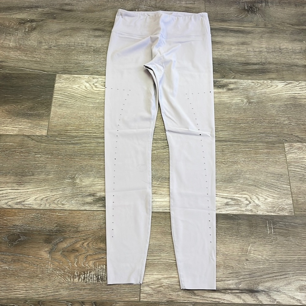 Varley Light Gray Laser-Cut Leggings